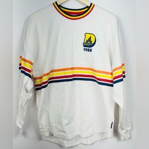 Disneyland Resort 1955 White Rainbow Stripe Disney Spirit Jersey Small NWOT